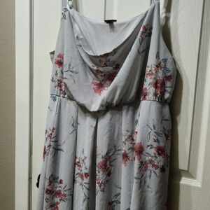 Torrid Gray Floral Maxi Dress
